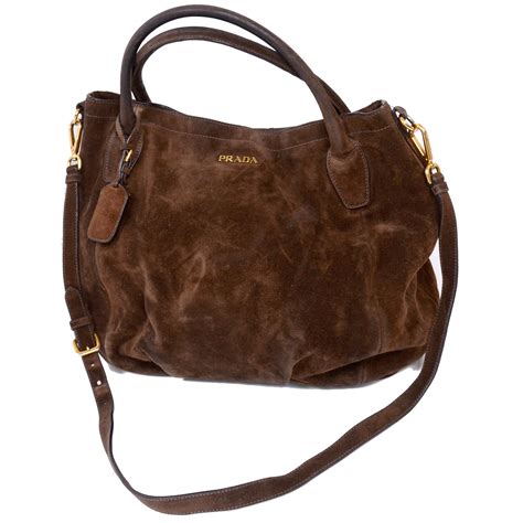 suede prada handbag|prada brown suede handbag.